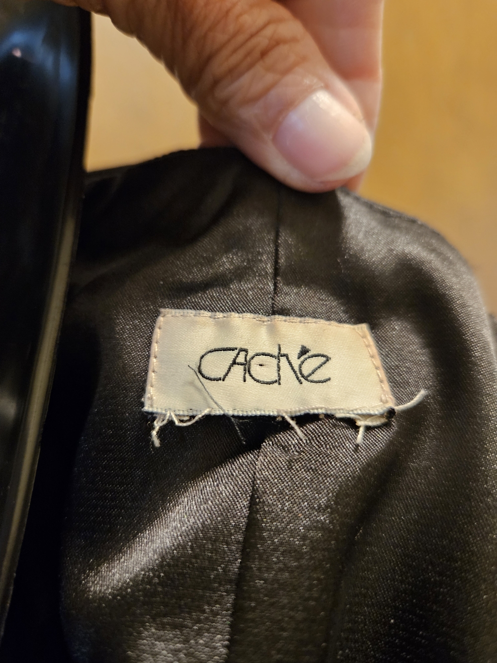Cache Black Strapless Cocktail Dress with Gold Floral Accent - Picture 3 of 3